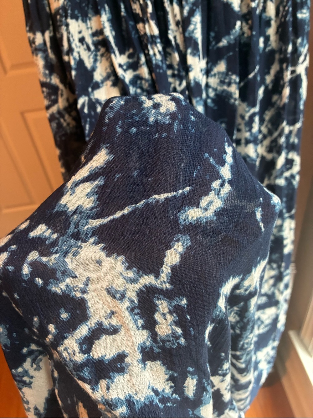 Band of Gypsies Blue & White Tie-Dye Maxi Skirt | Boho Festival Resort Wear | M - Picture 5 of 5